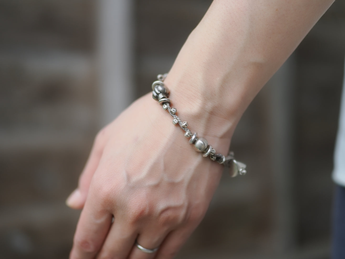 -India old silver・Karensilver- braid bracelet