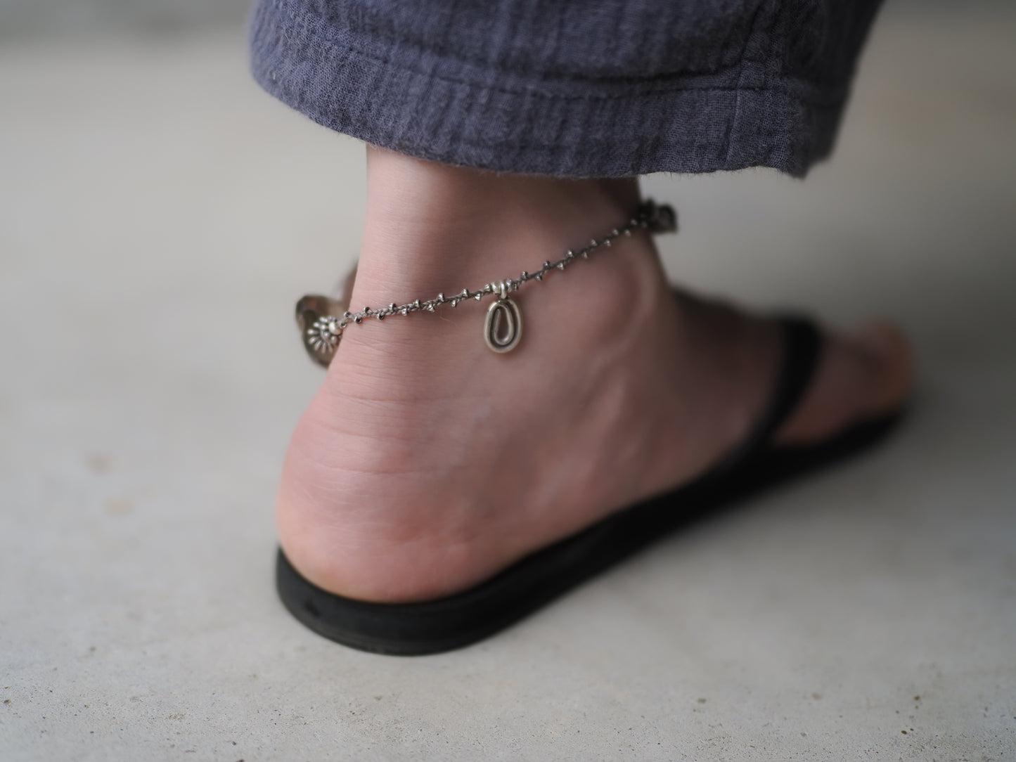 -Quartz・Karensilver- braid anklet