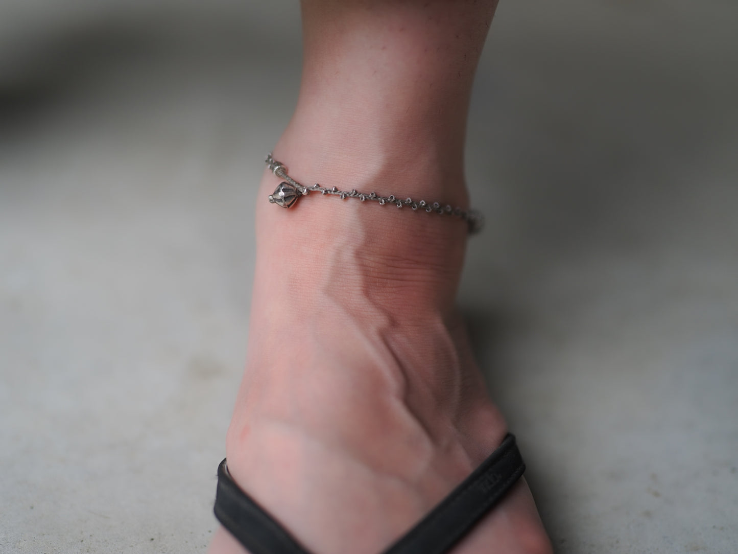 -Quartz・Karensilver- braid anklet