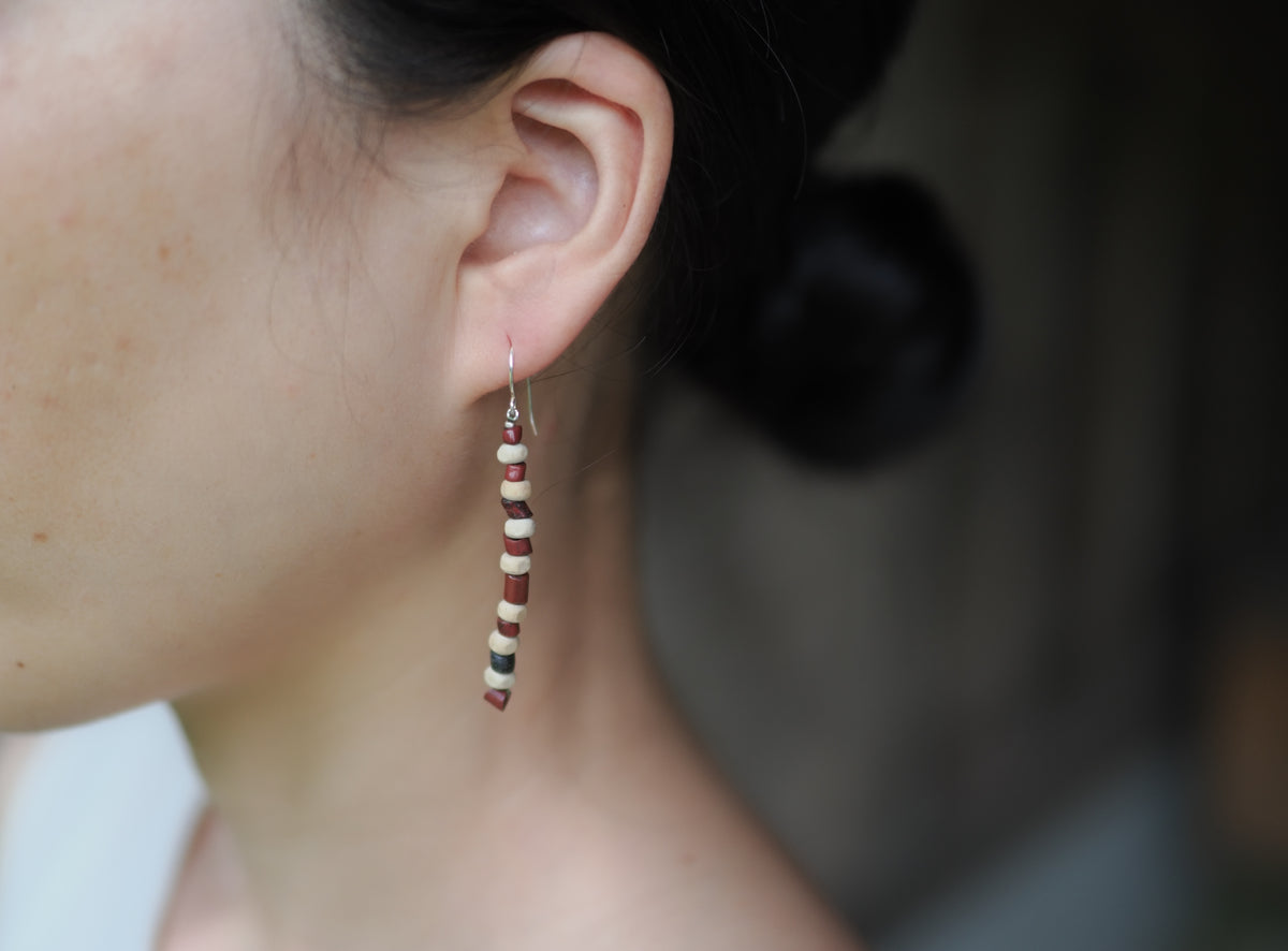 -Tribal beads・Tulsi beads- long line_hooks