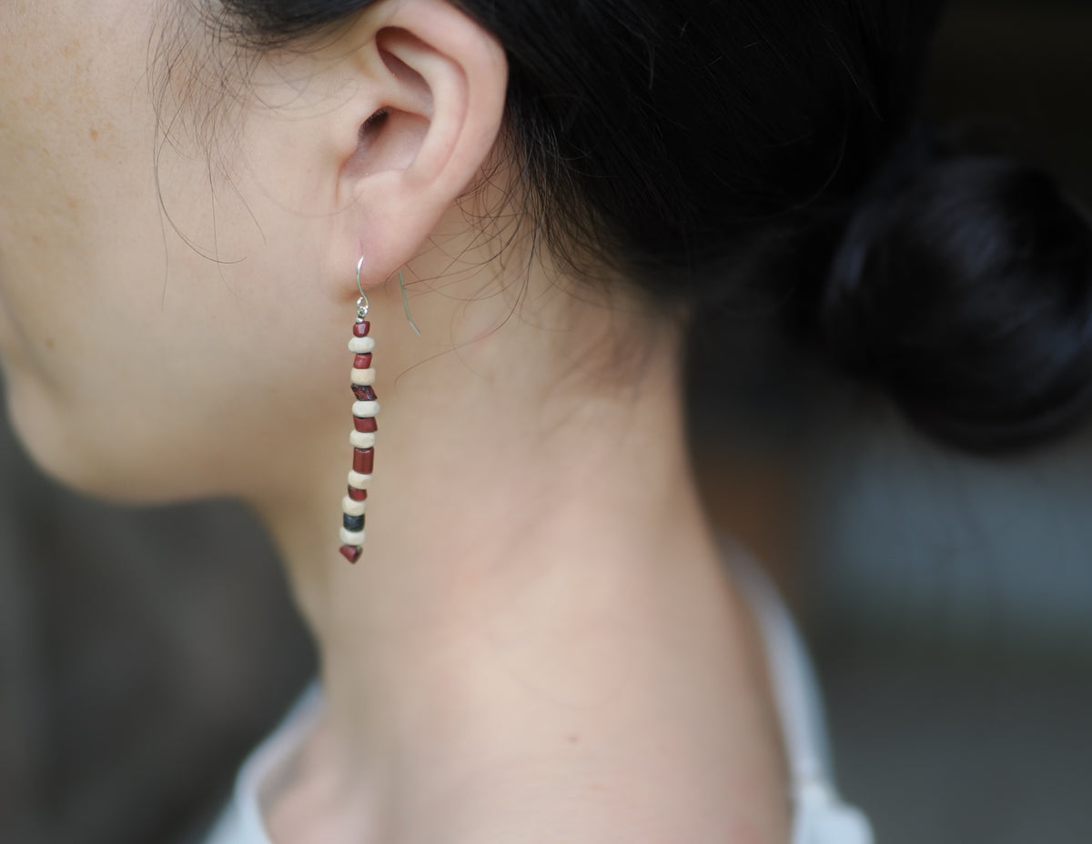 -Tribal beads・Tulsi beads- long line_hooks