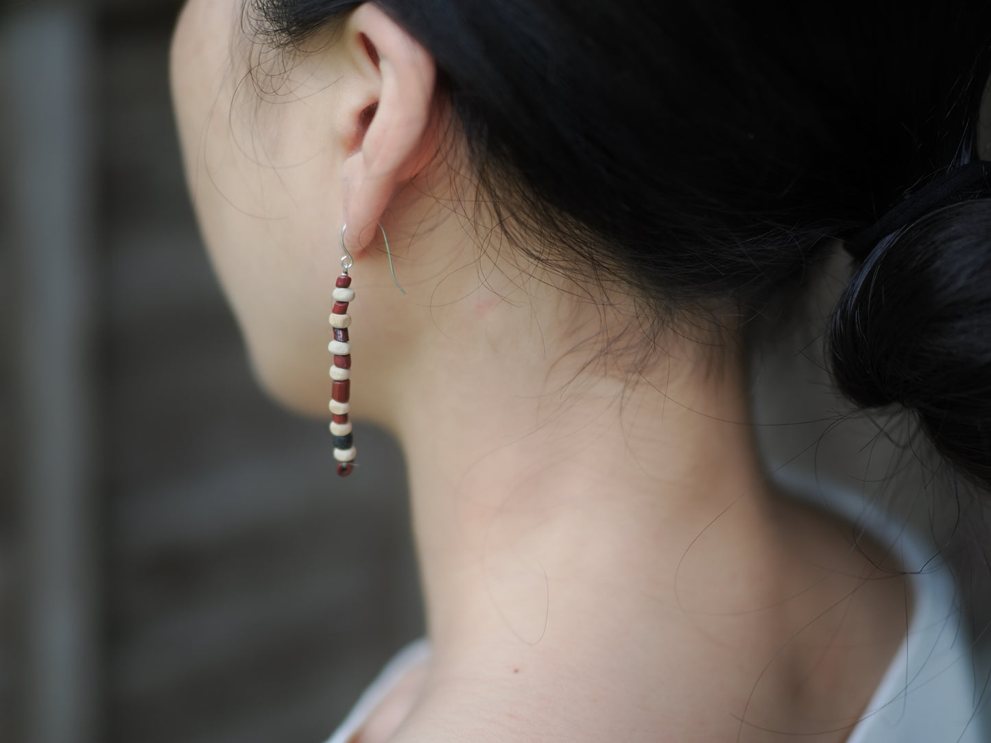 -Tribal beads・Tulsi beads- long line_hooks