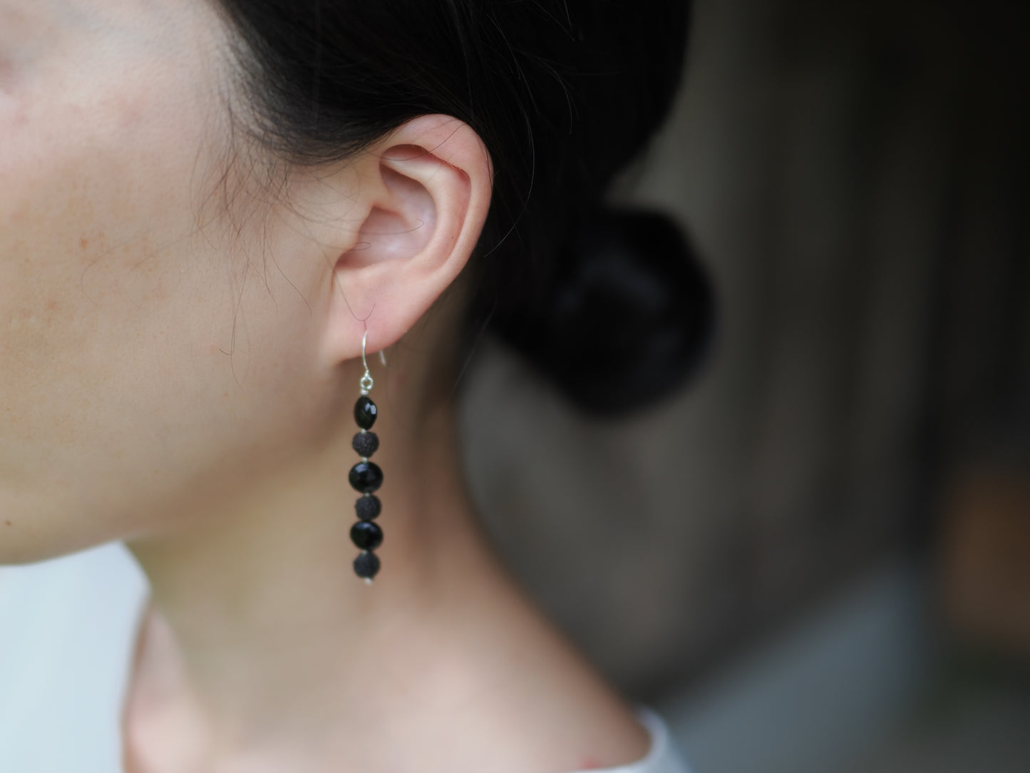 -Black tourmaline・Black Rudraksha- hooks