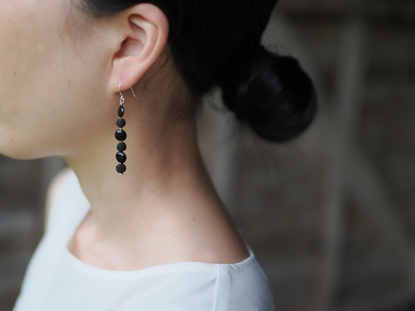 -Black tourmaline・Black Rudraksha- hooks