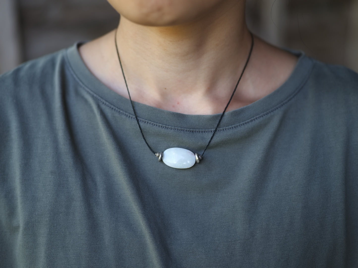 -Opal- code necklace *allergy free