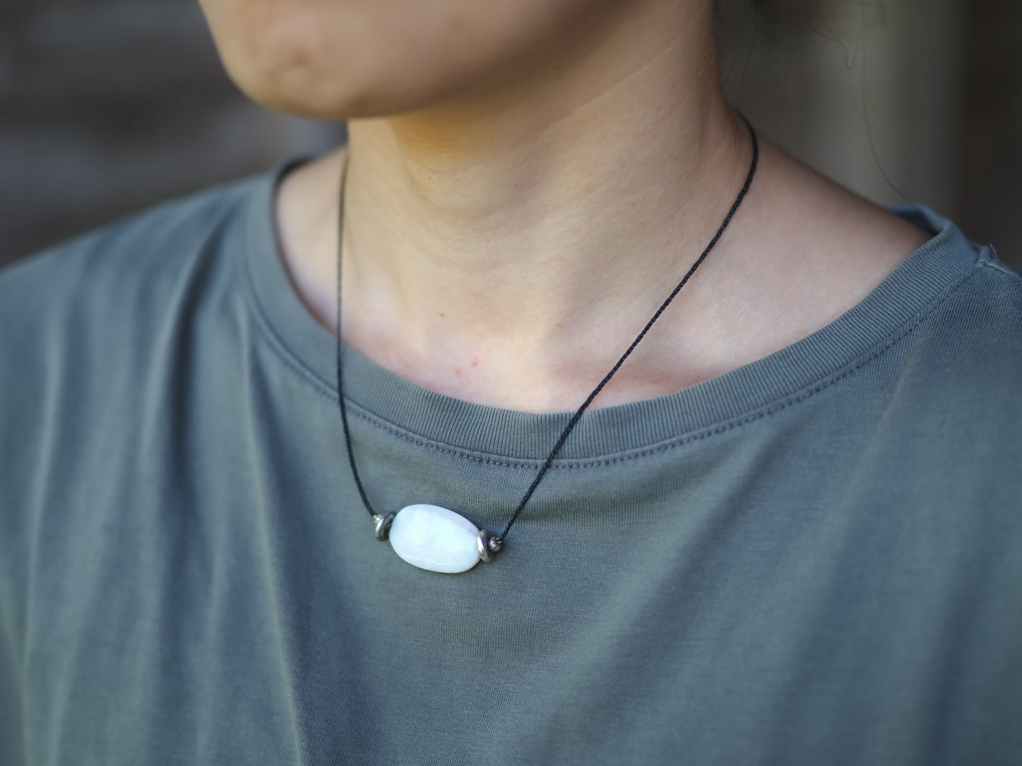 -Opal- code necklace *allergy free