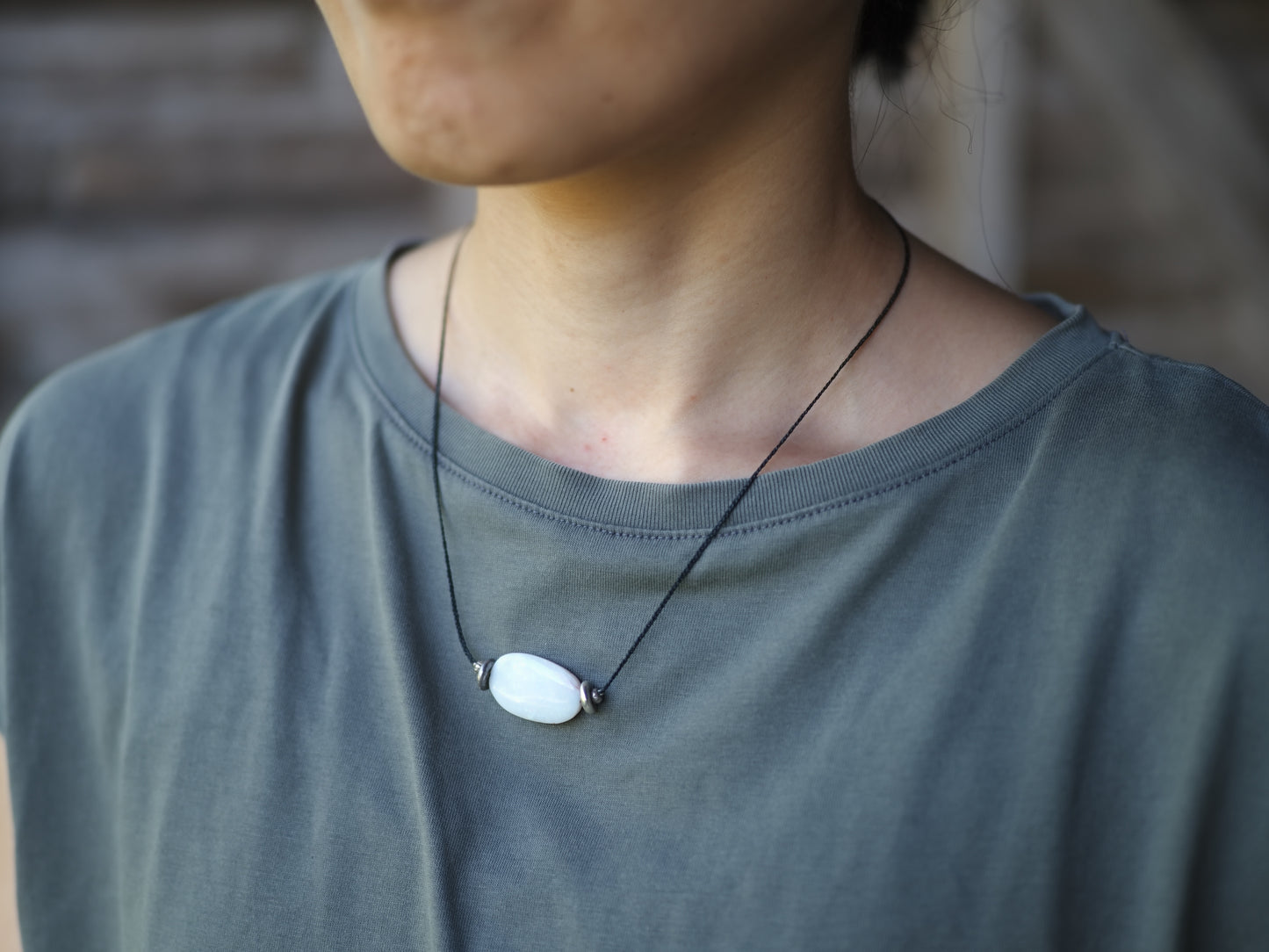 -Opal- code necklace *allergy free
