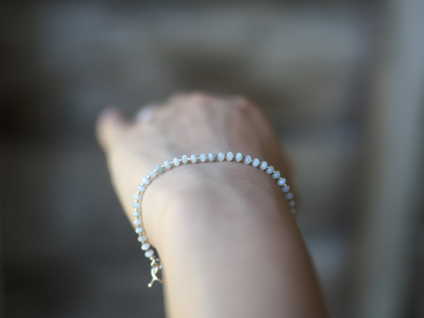 -Jade- 'beads line' bracelet