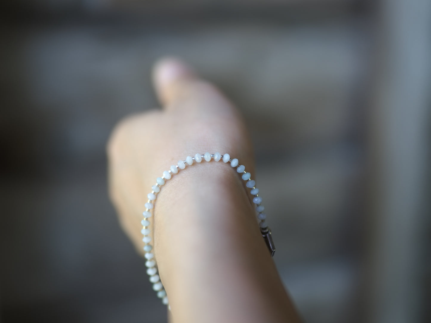 -Jade- 'beads line' bracelet