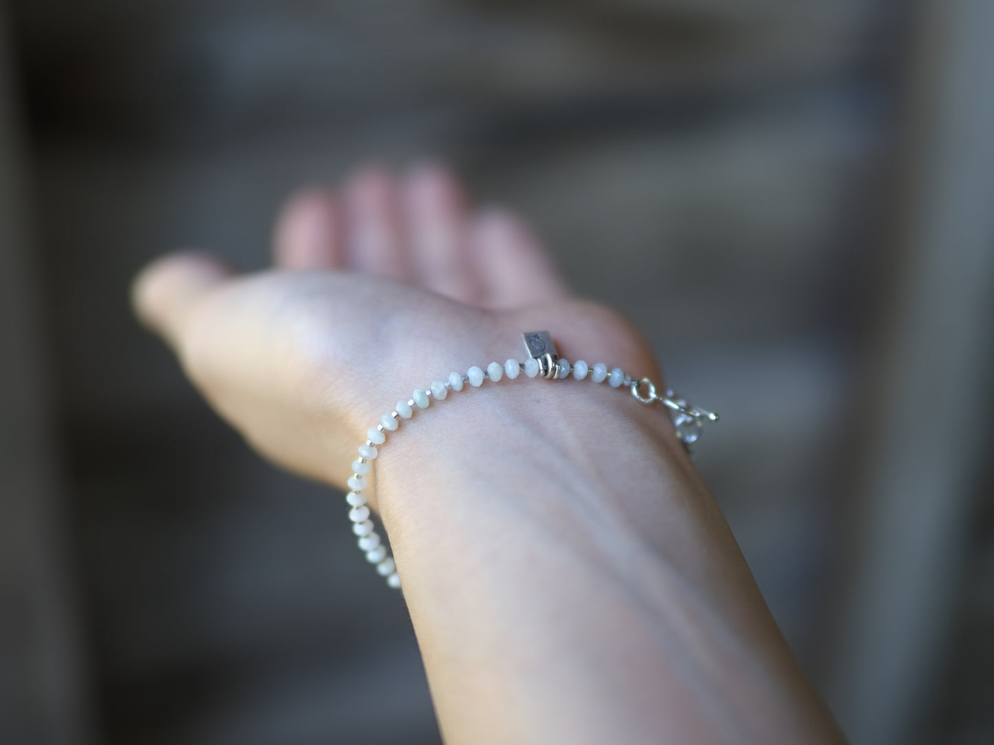 -Jade- 'beads line' bracelet