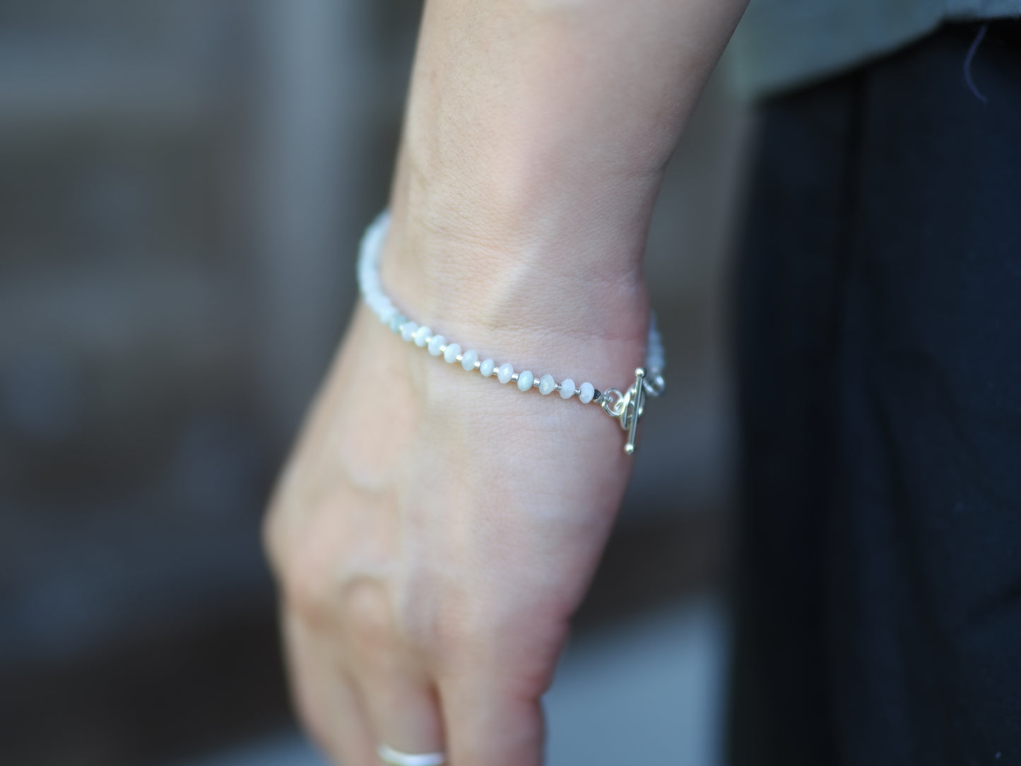 -Jade- 'beads line' bracelet