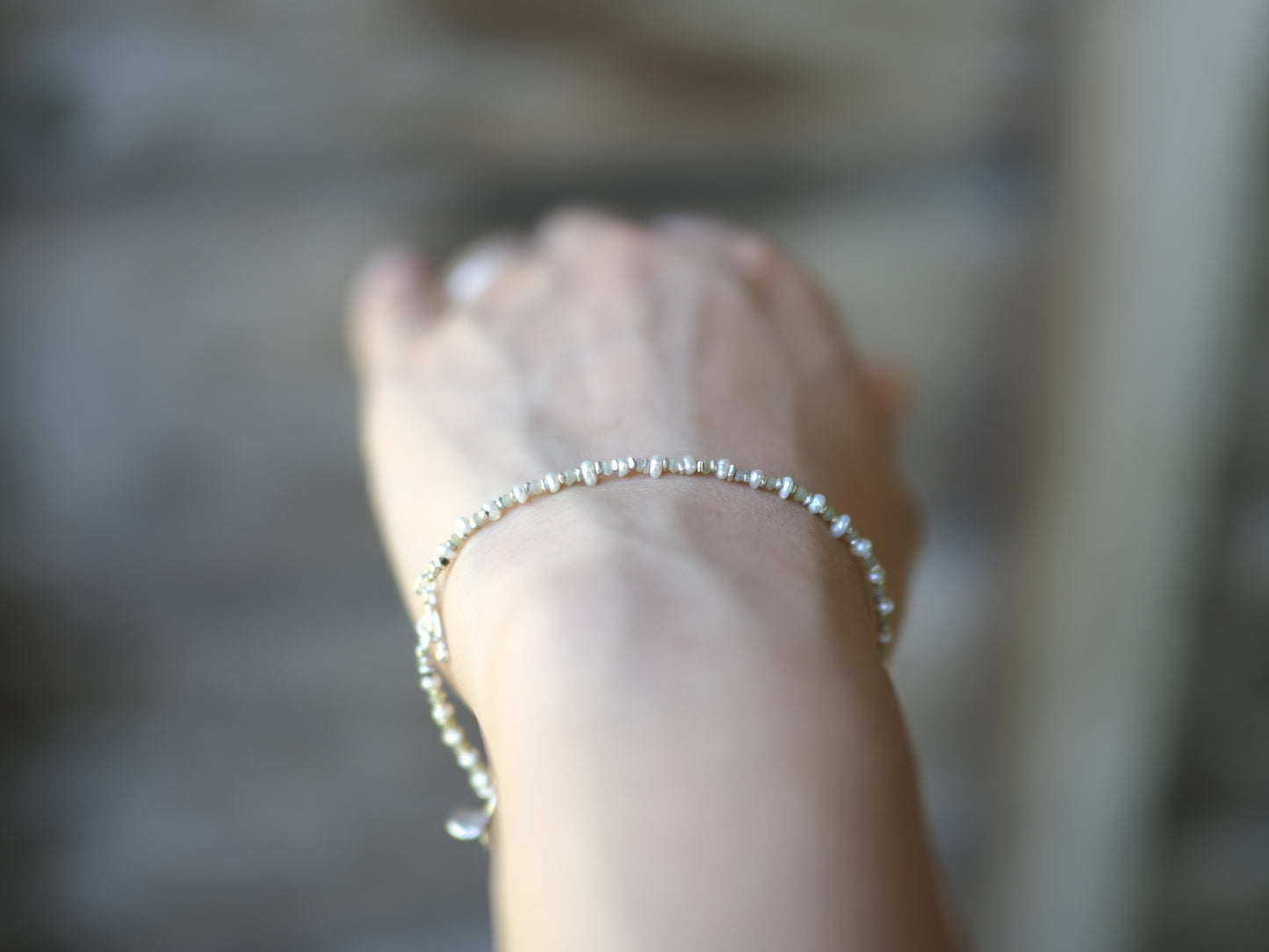 -pearl・jade- 'beads line' bracelet