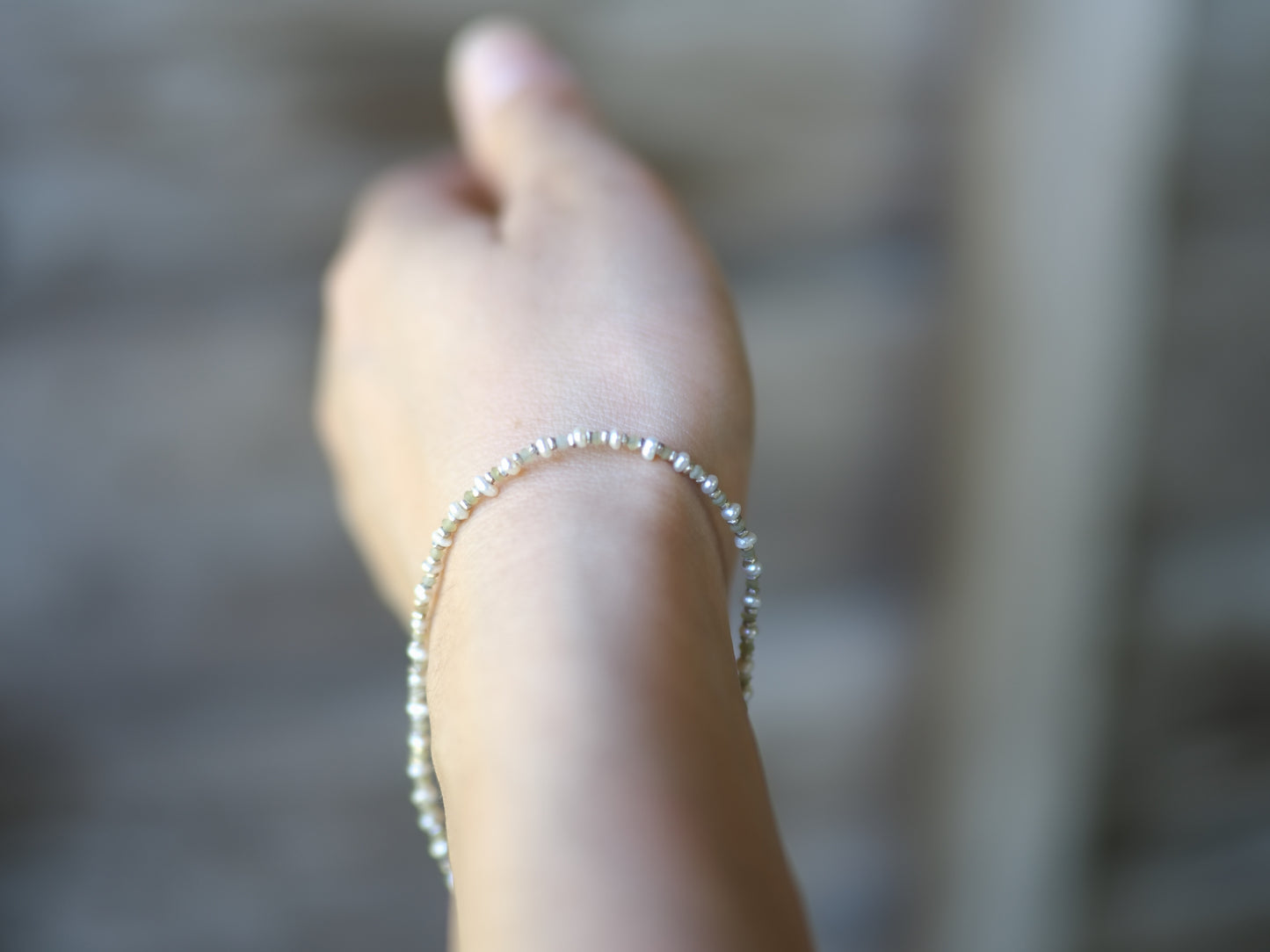 -pearl・jade- 'beads line' bracelet