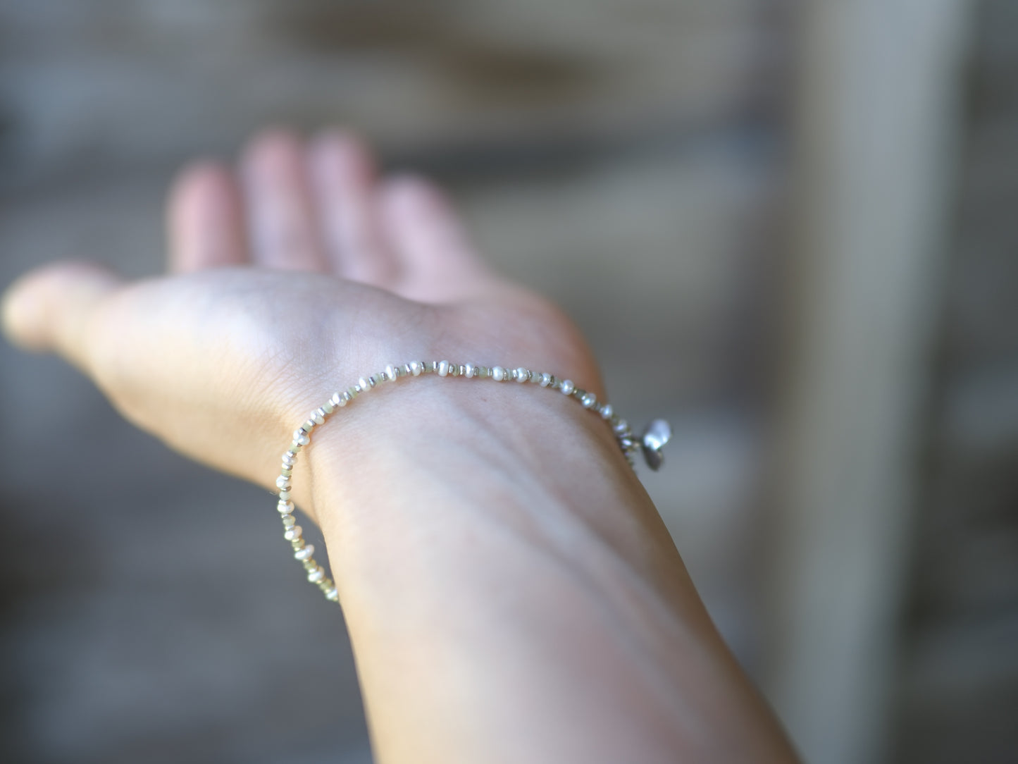 -pearl・jade- 'beads line' bracelet