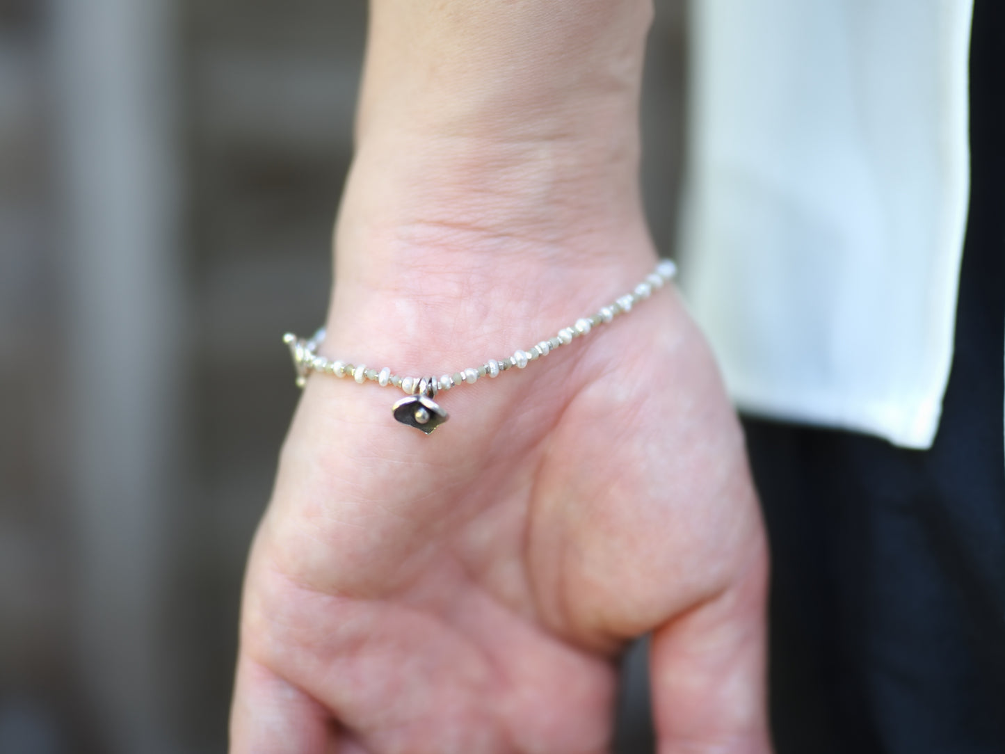 -pearl・jade- 'beads line' bracelet