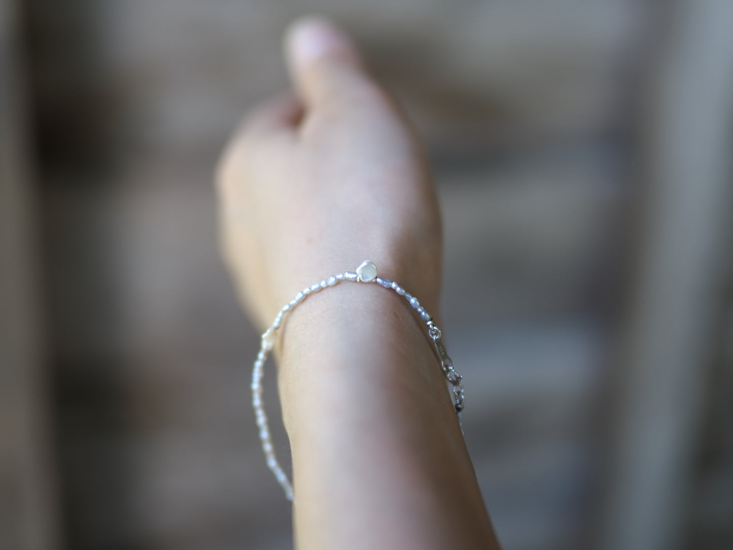 -pearl- 'beads line' bracelet