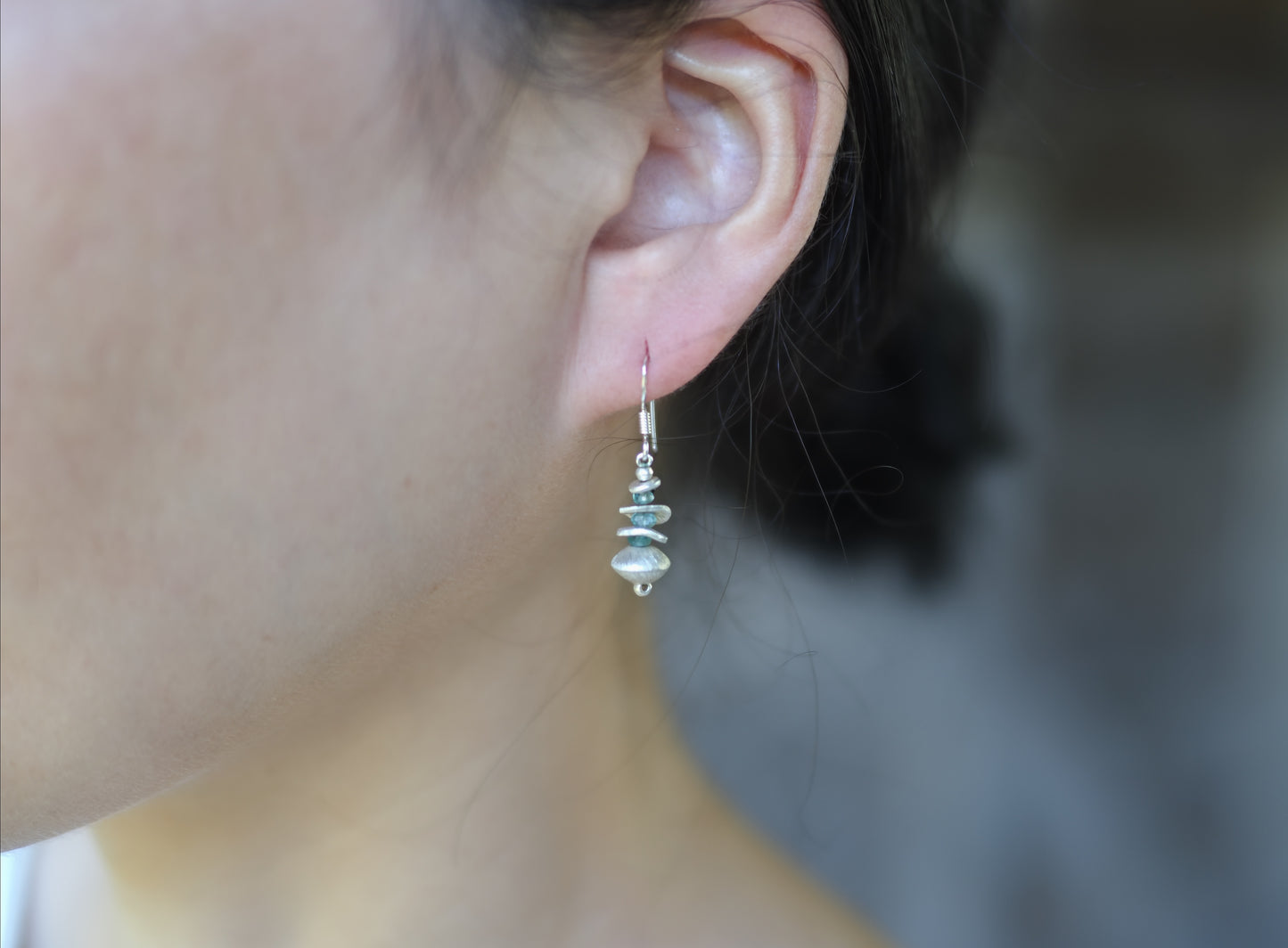 -Karensilver・Aquamarine- hooks