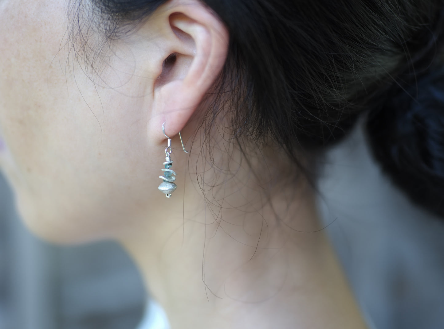 -Karensilver・Aquamarine- hooks