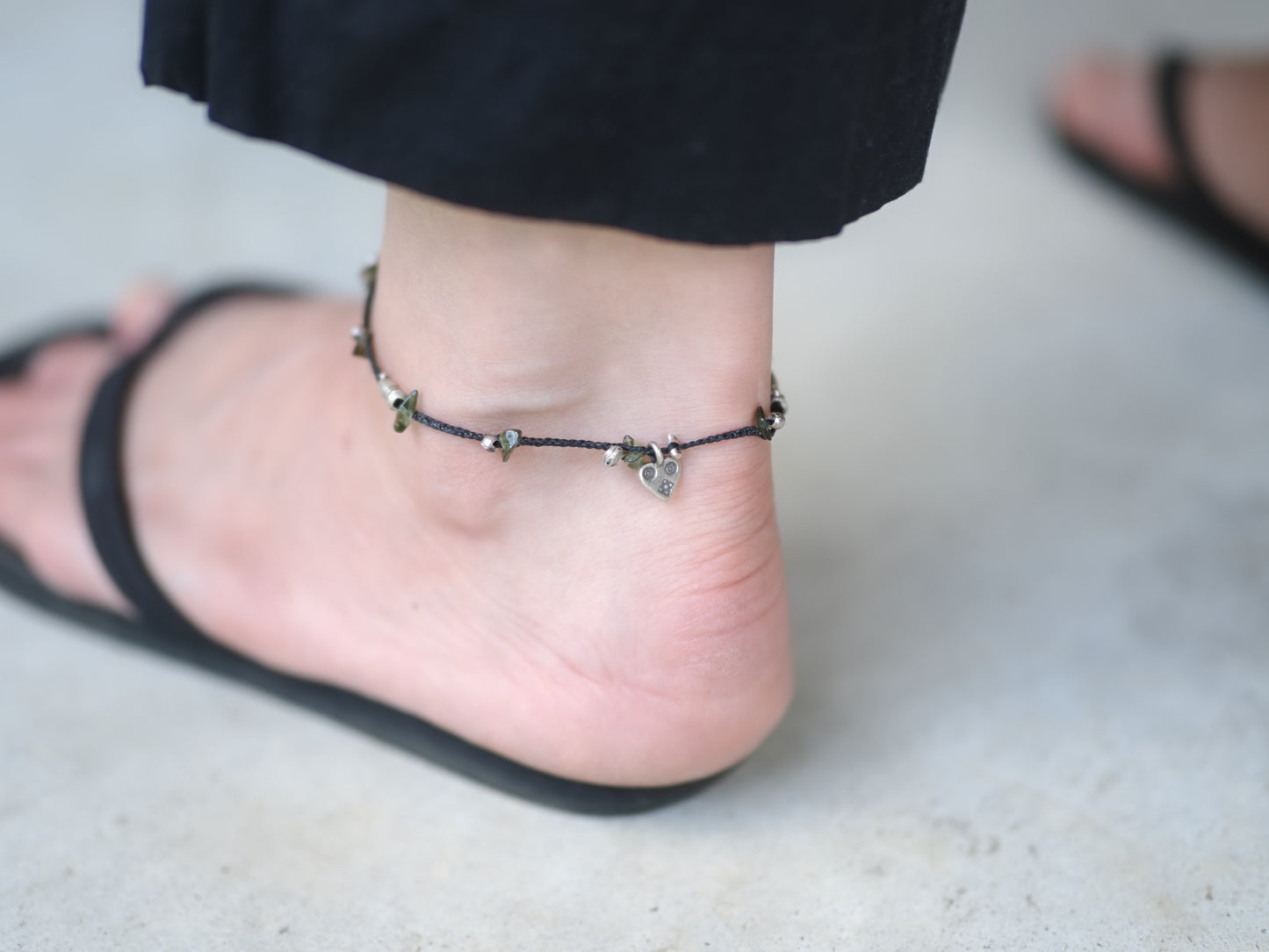 -Moldavite・Karensilver- code anklet