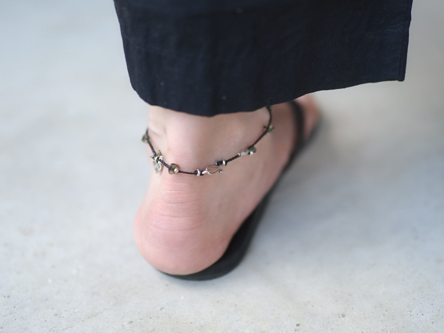 -Moldavite・Karensilver- code anklet