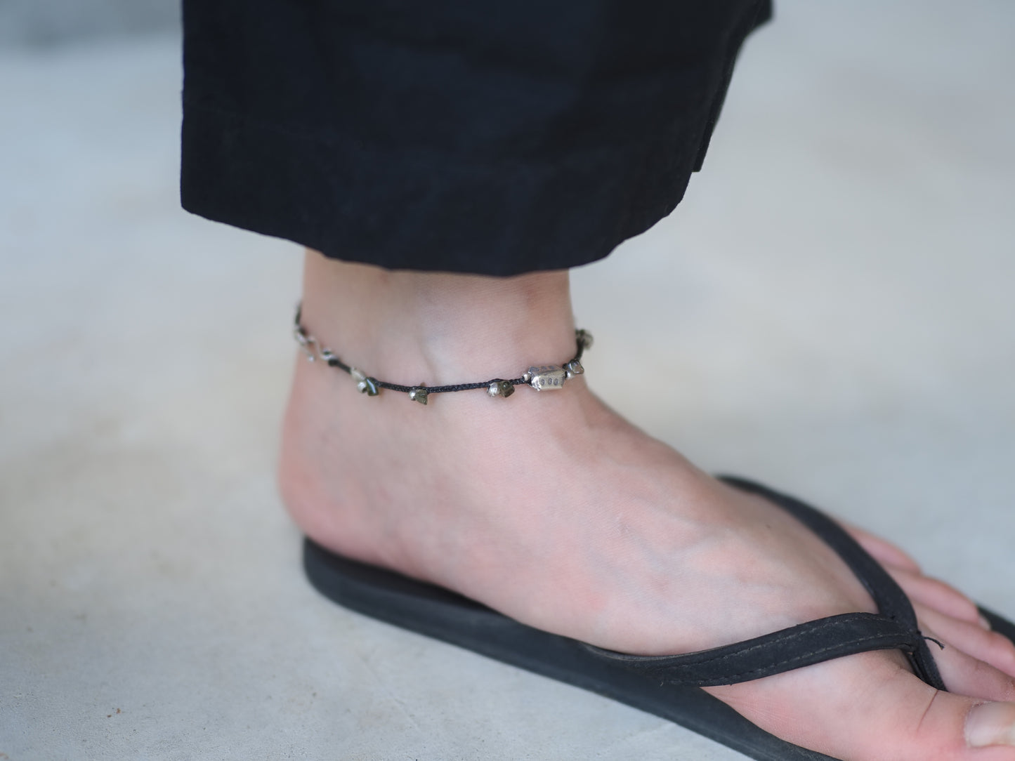 -Moldavite・Karensilver- code anklet