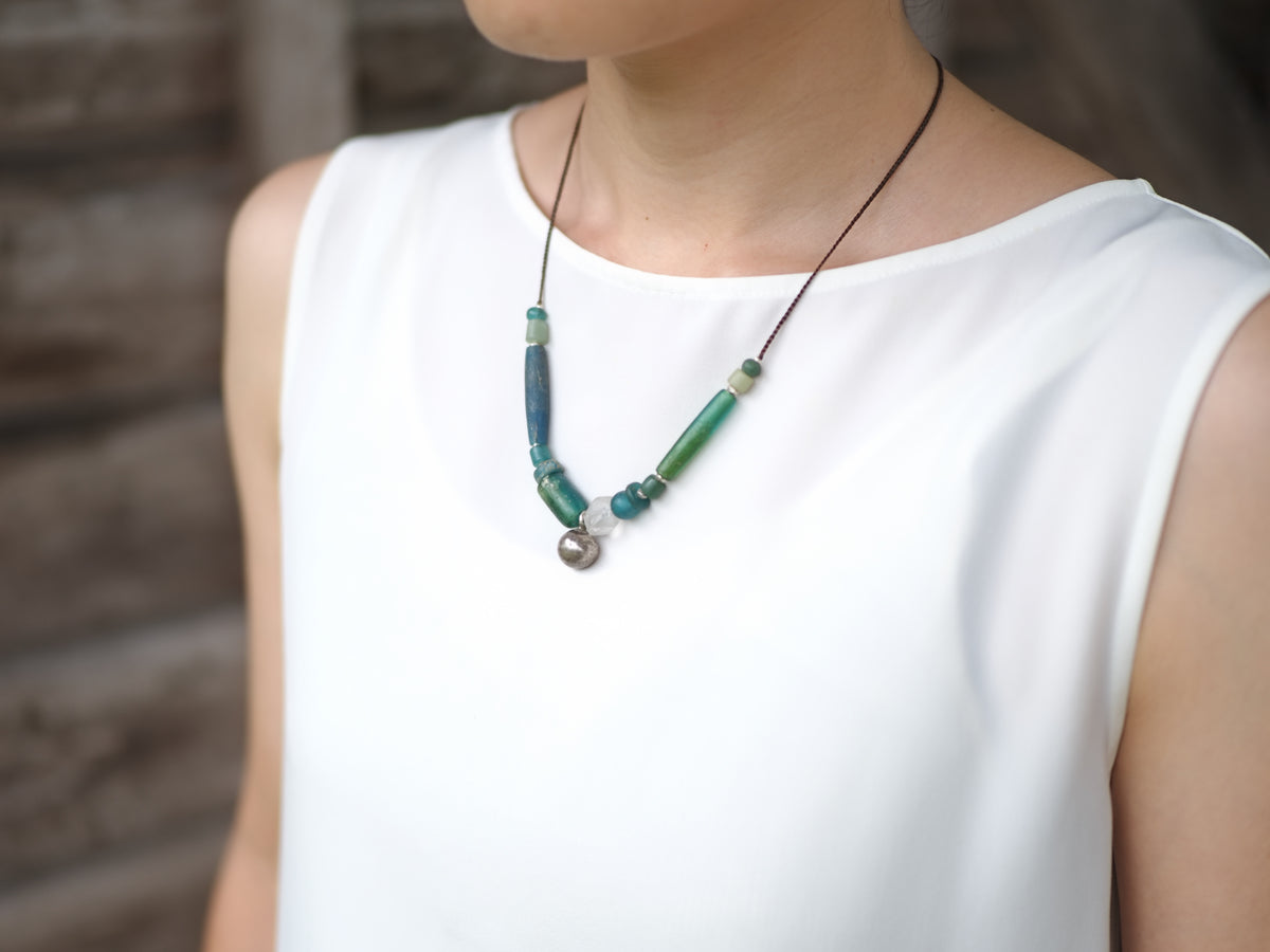 -Pyu old beads- code necklace