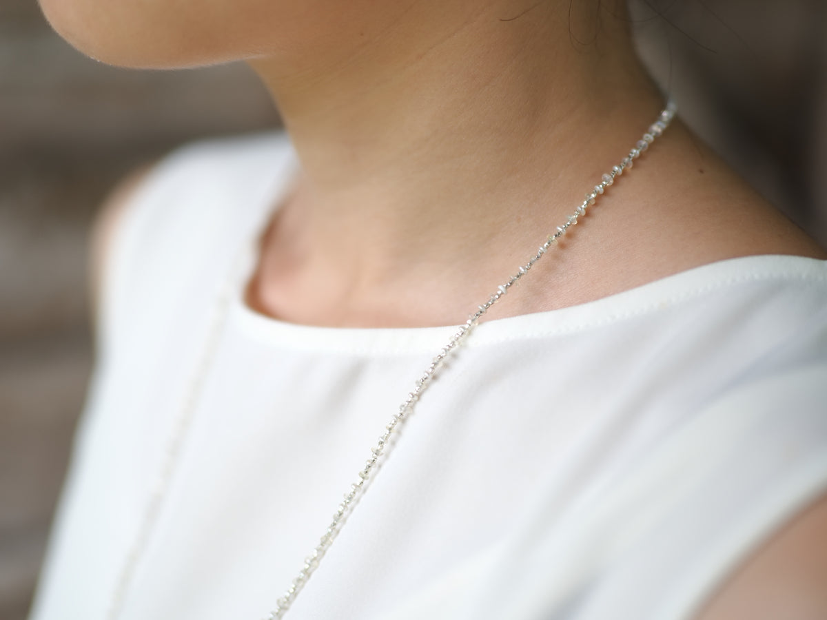 -opal・pearl- 'beads line' necklace