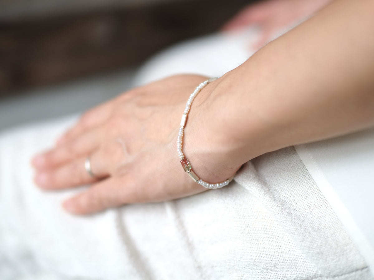 -Tourmaline- pearl bracelet