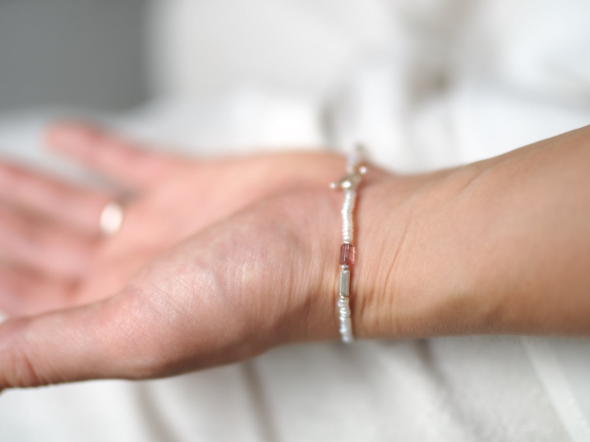 -Tourmaline- pearl bracelet