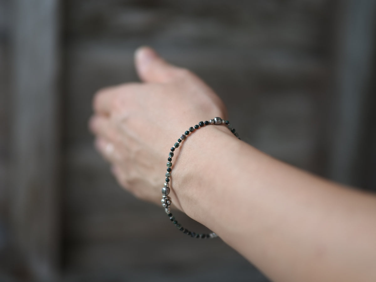 -India silver- 'beads line' bracelet