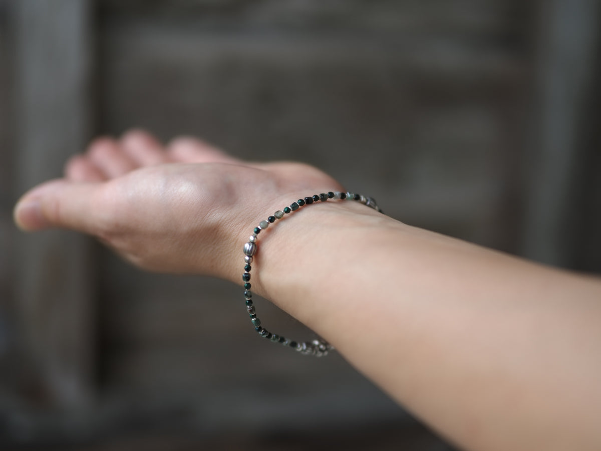-India silver- 'beads line' bracelet