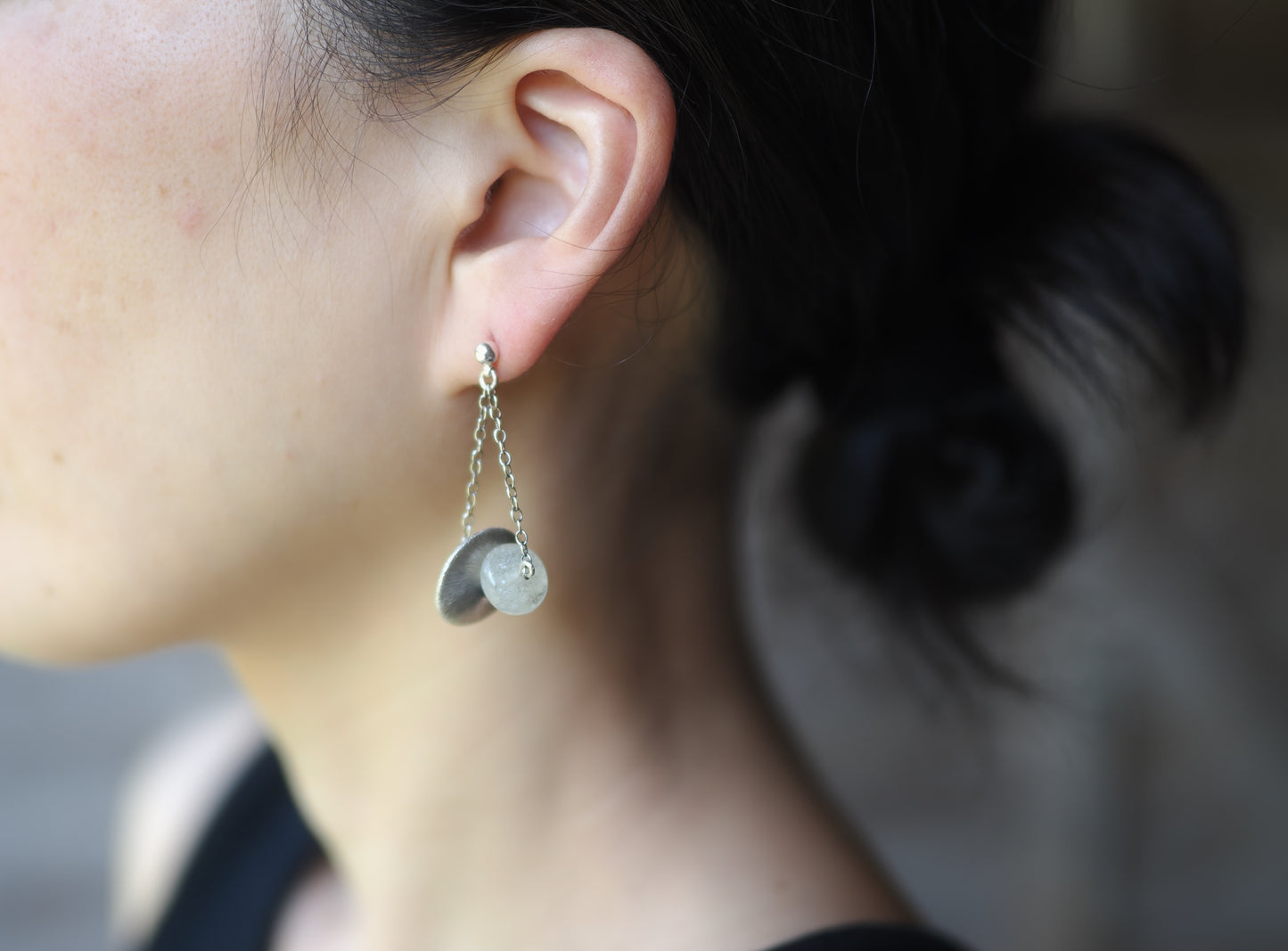 -Libyan glass・Karensilver- hanging studs