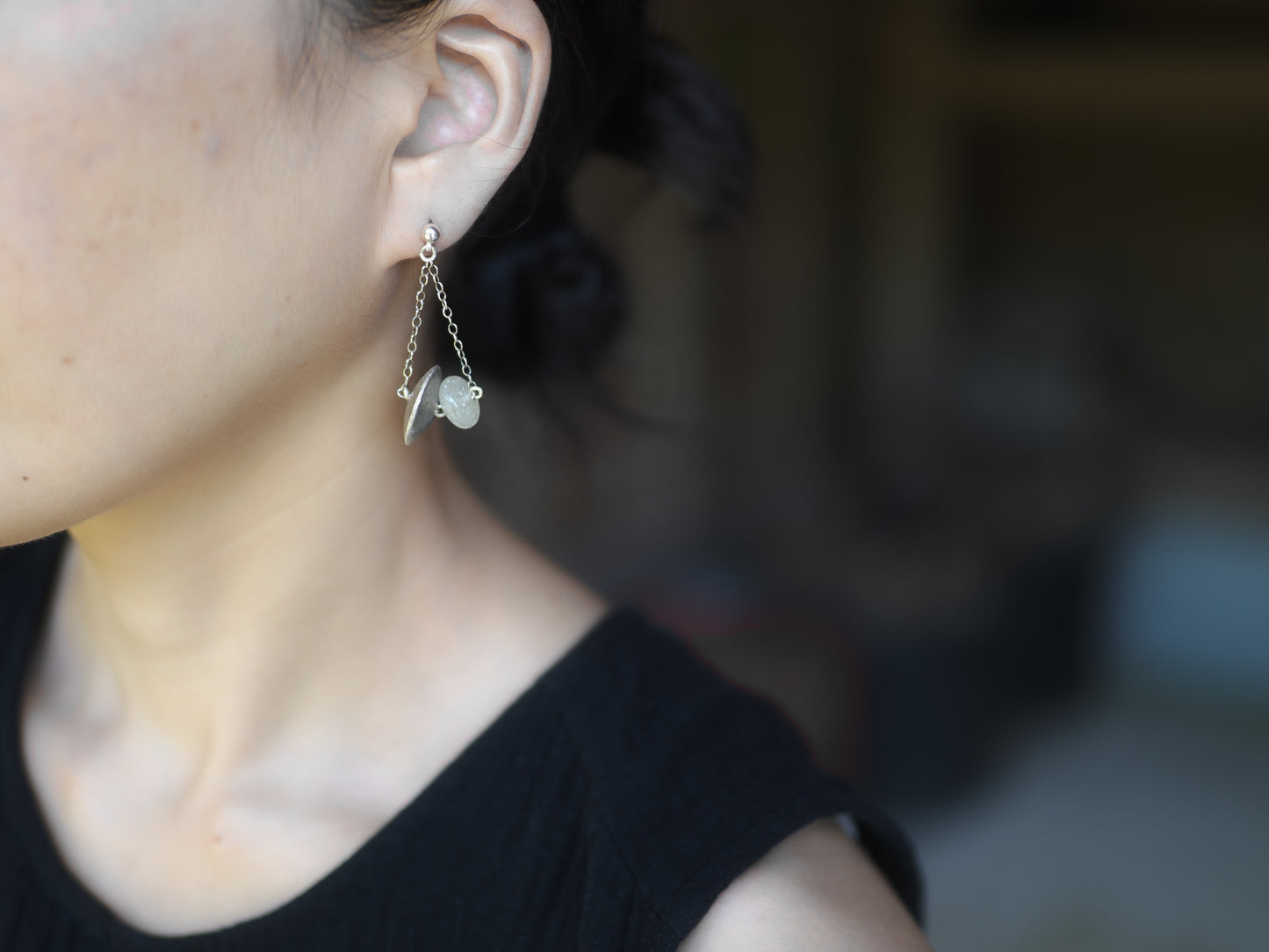 -Libyan glass・Karensilver- hanging studs