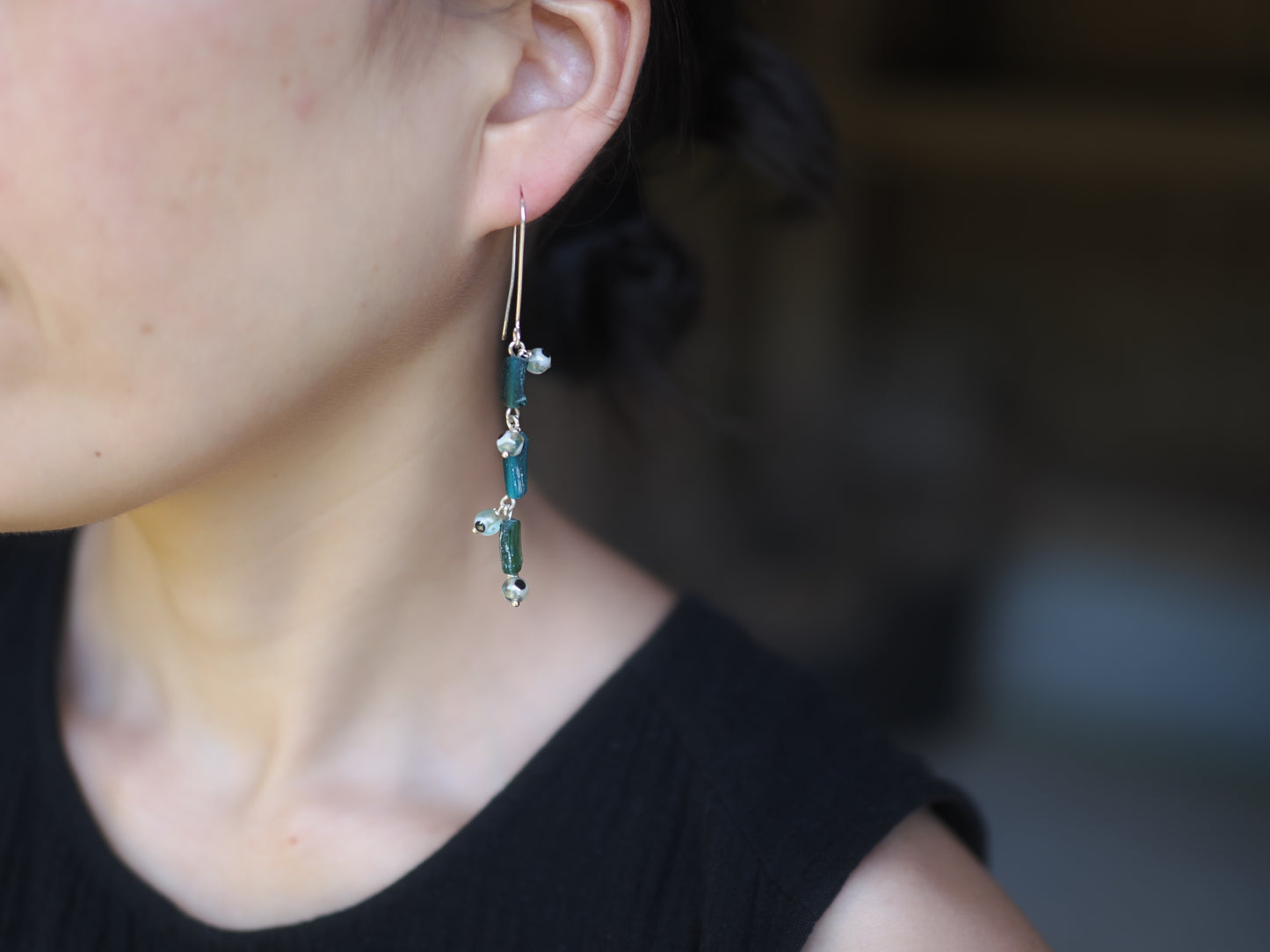 -Roman grass・Eye beads- long hooks