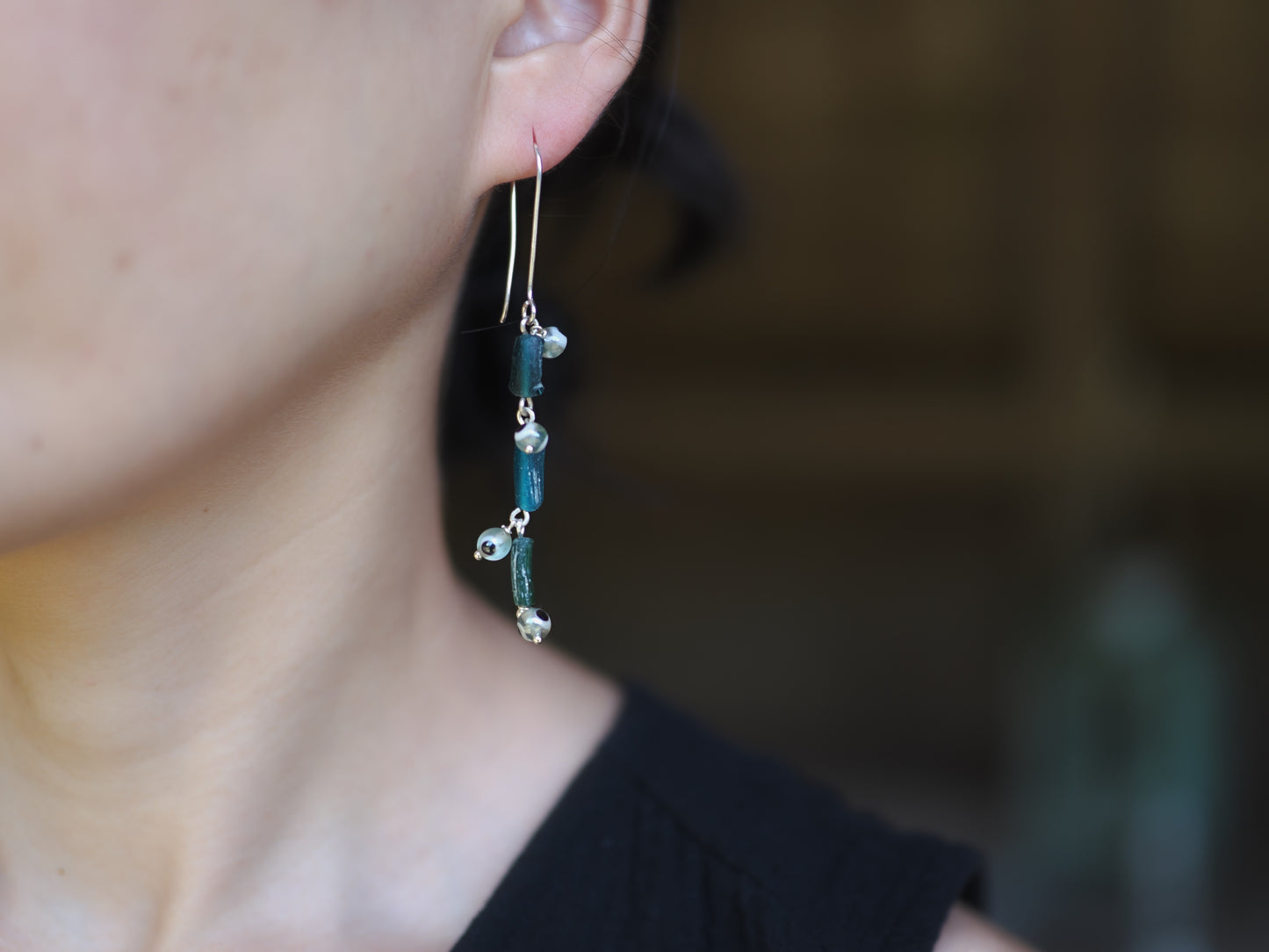 -Roman grass・Eye beads- long hooks