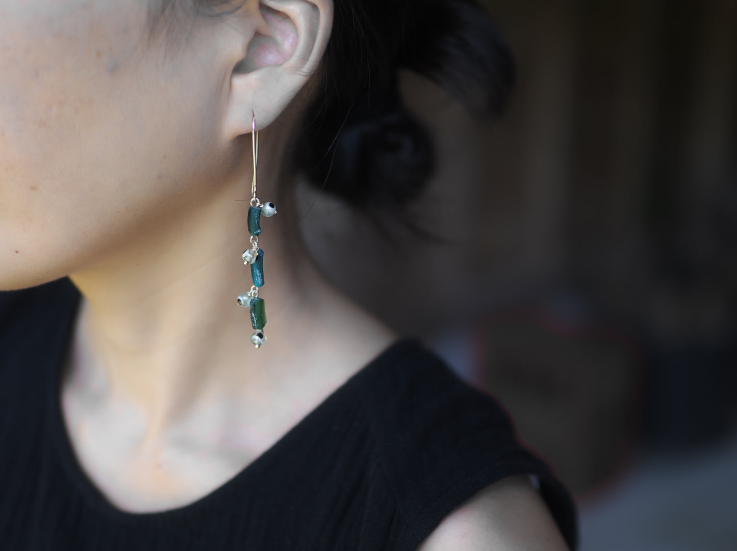 -Roman grass・Eye beads- long hooks