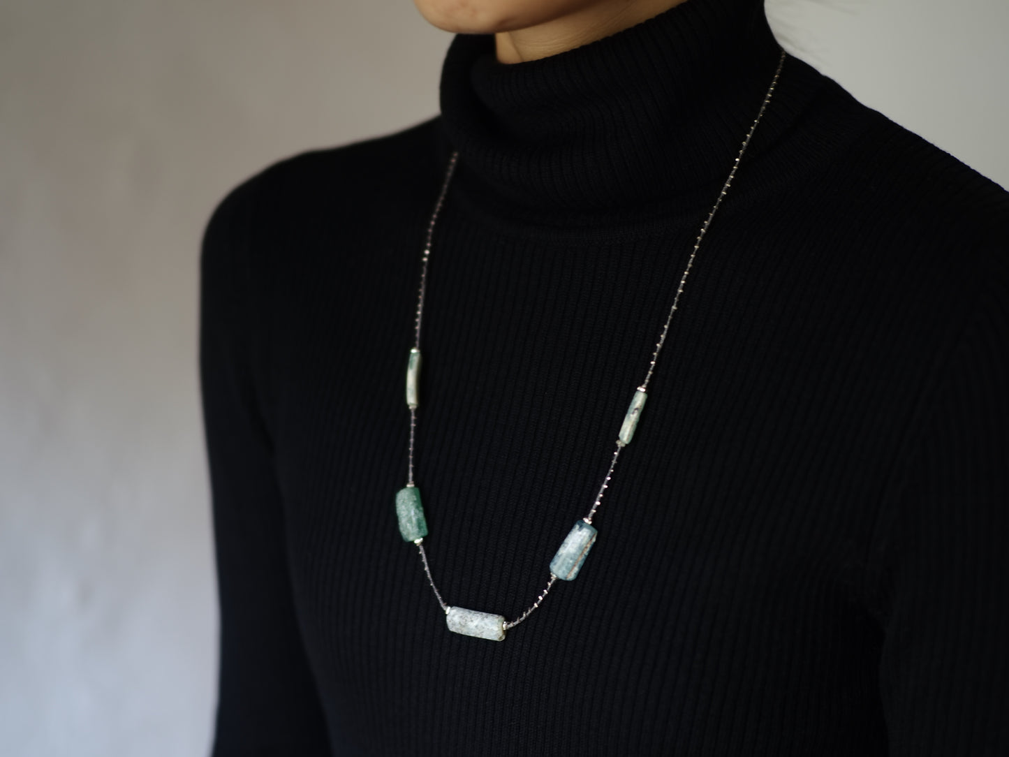 -Roman glass- silver braid