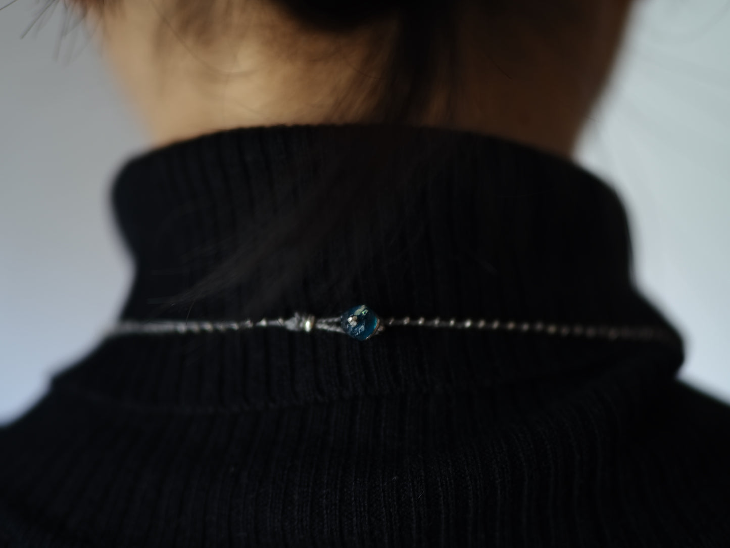 -Roman glass- silver braid