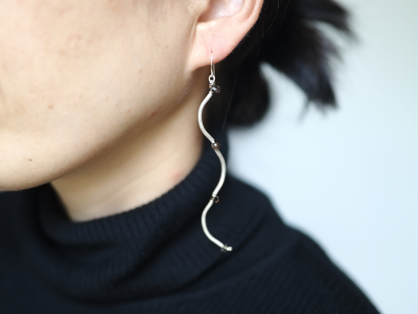 -Karensilver・Smoky quartz- hooks