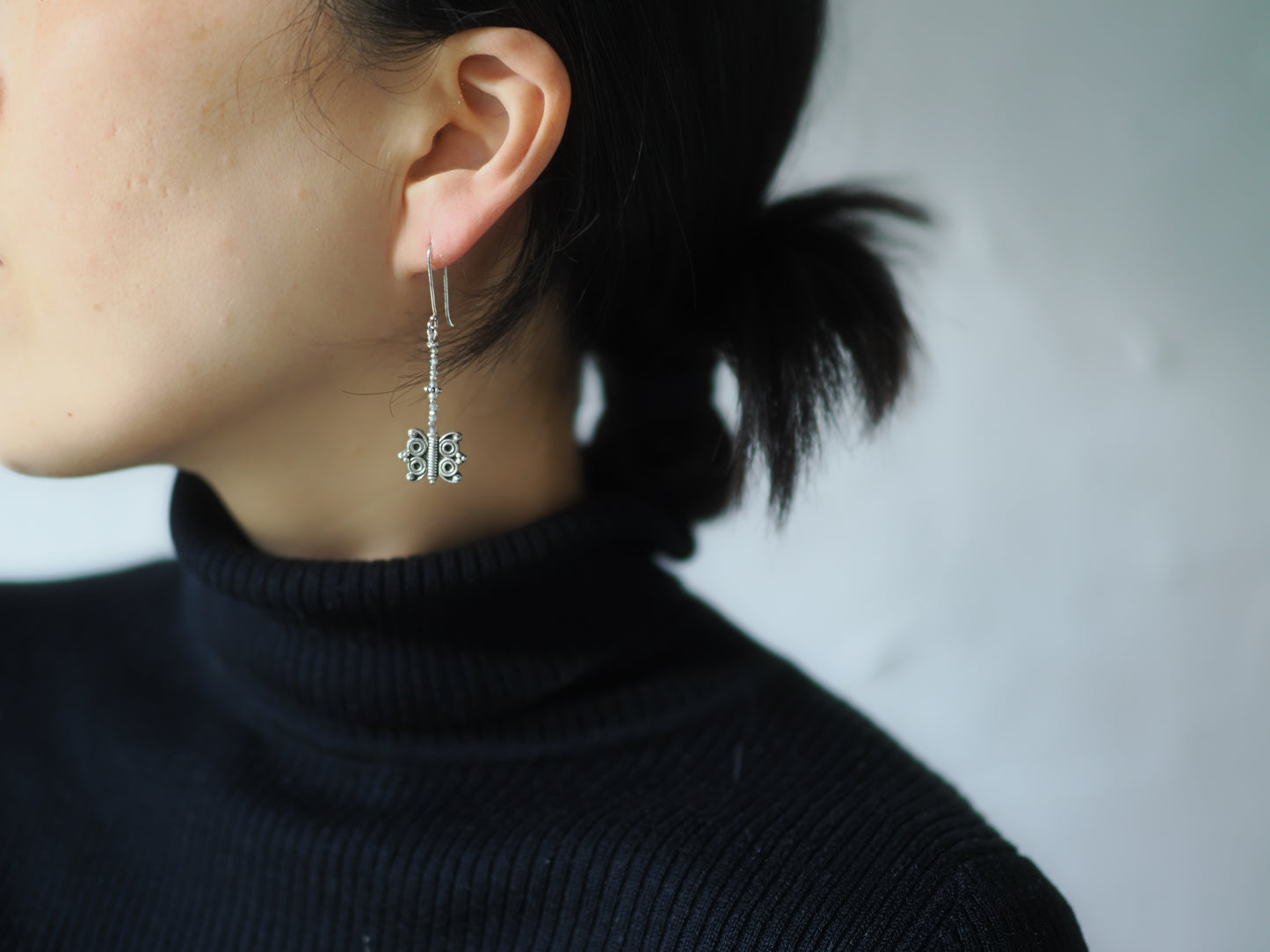 -India silver・green Sapphire- hooks