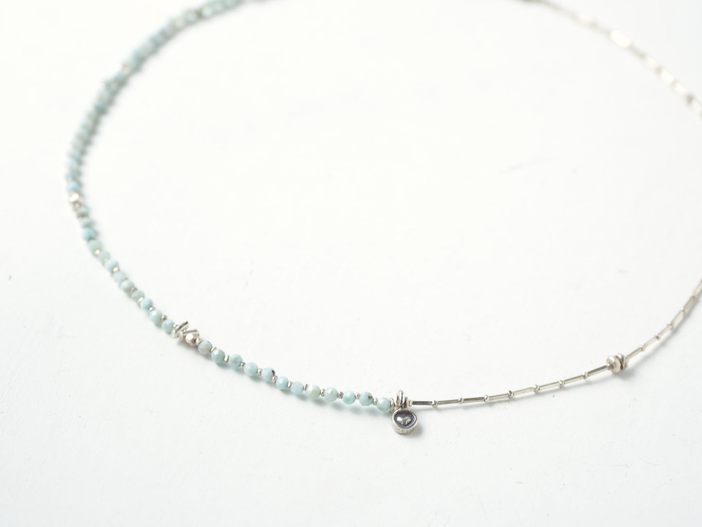 -Larimar- silver necklace