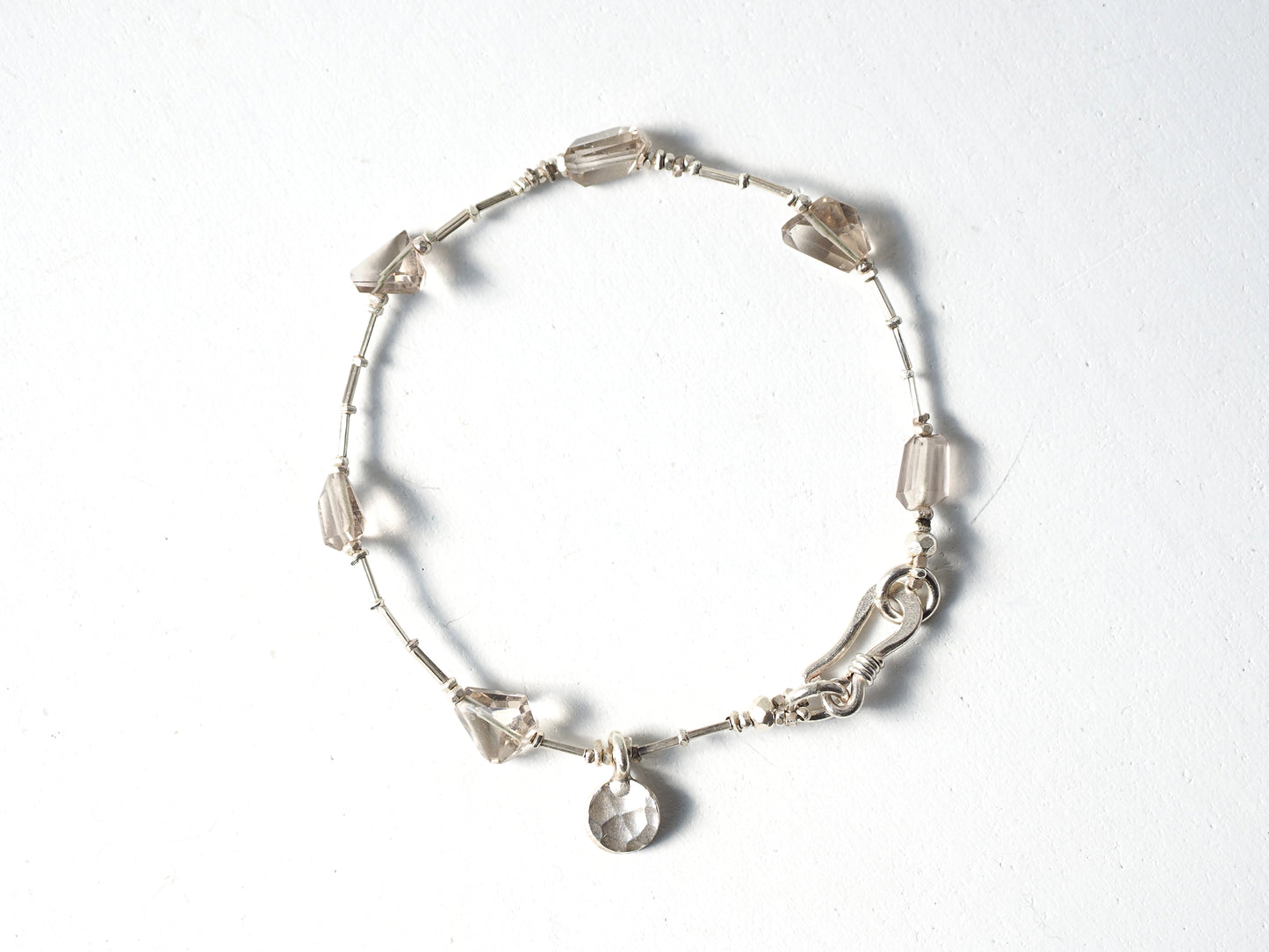 Smoky quartz silver bracelet