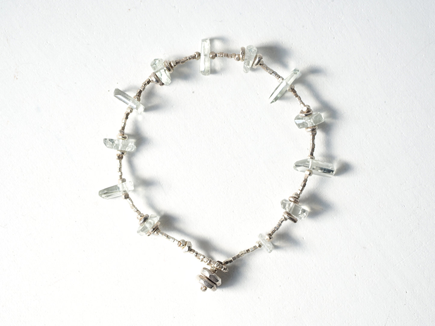 -Greem amethyst- silver bracelet