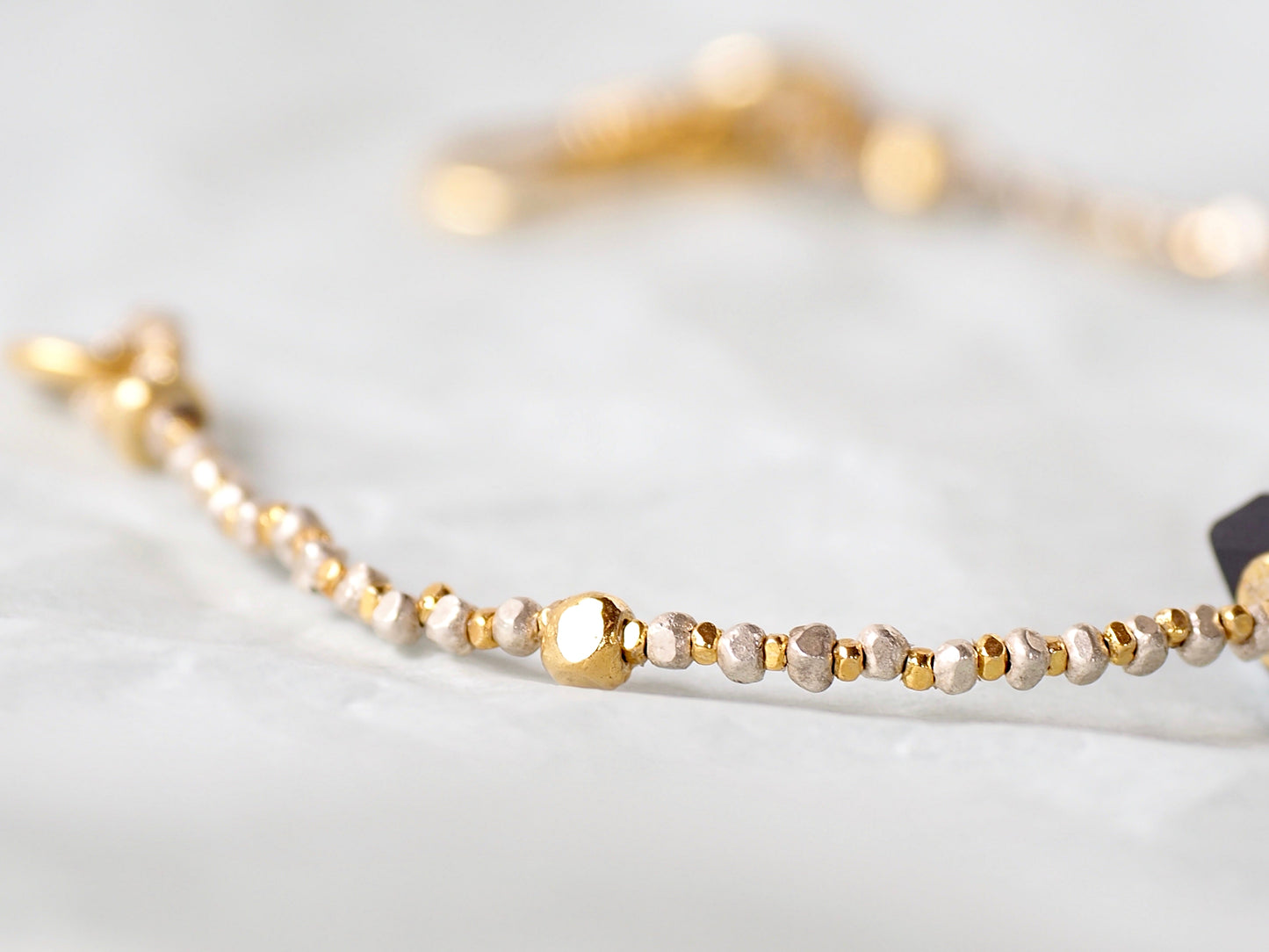 -Iolite- 'silver & gold' bracelet