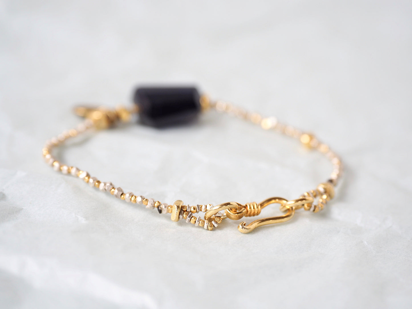 -Iolite- 'silver & gold' bracelet