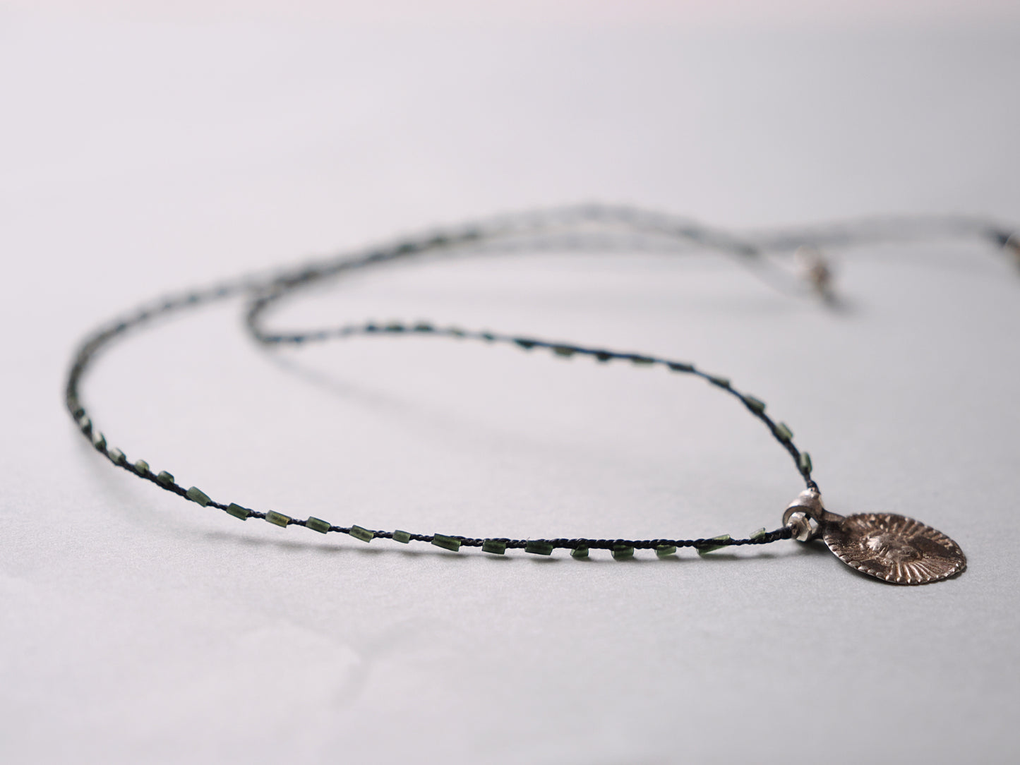 -Afgan coin- 'jade' braid pendant