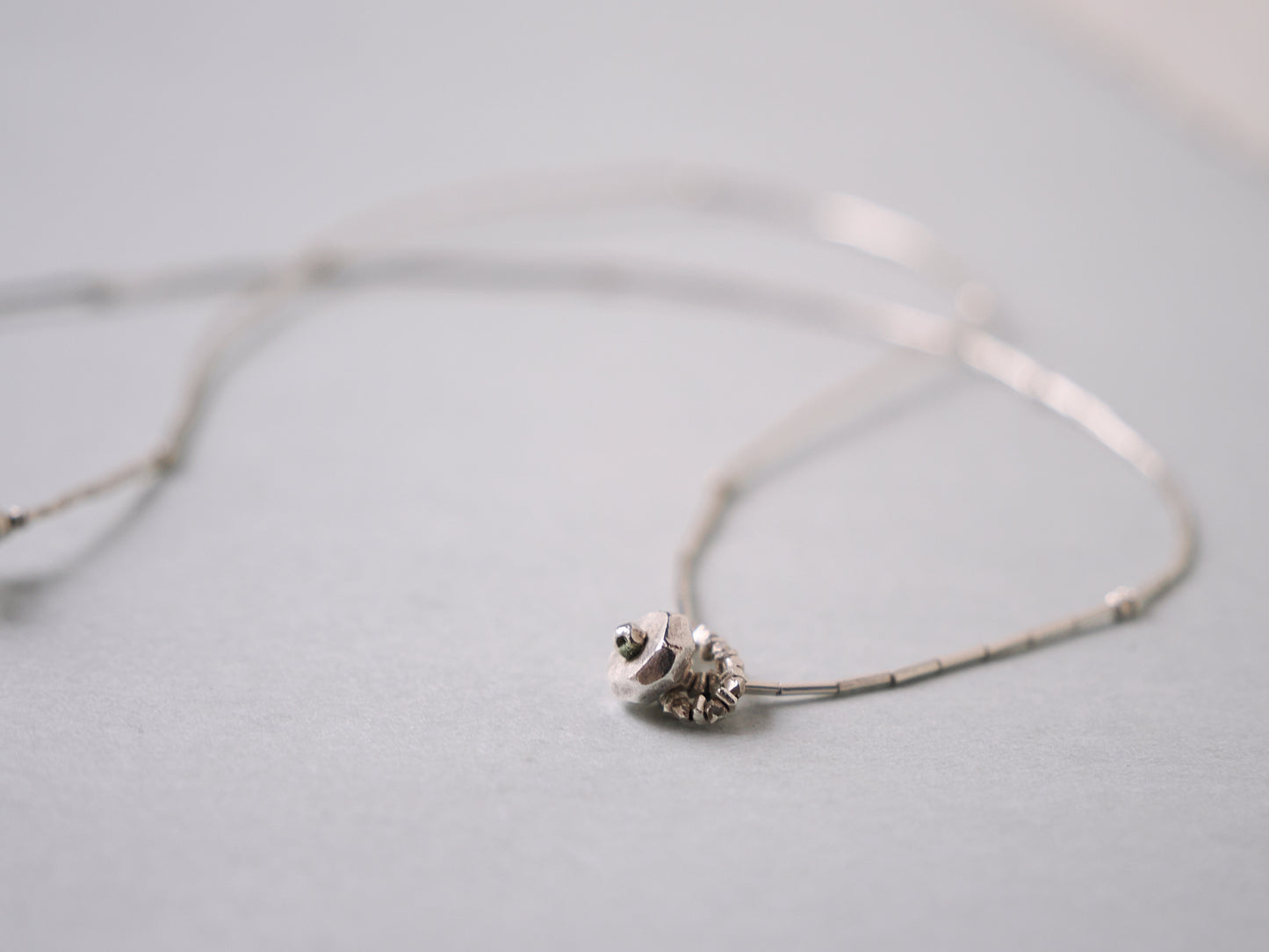 -Herkimer diamond- silver necklace