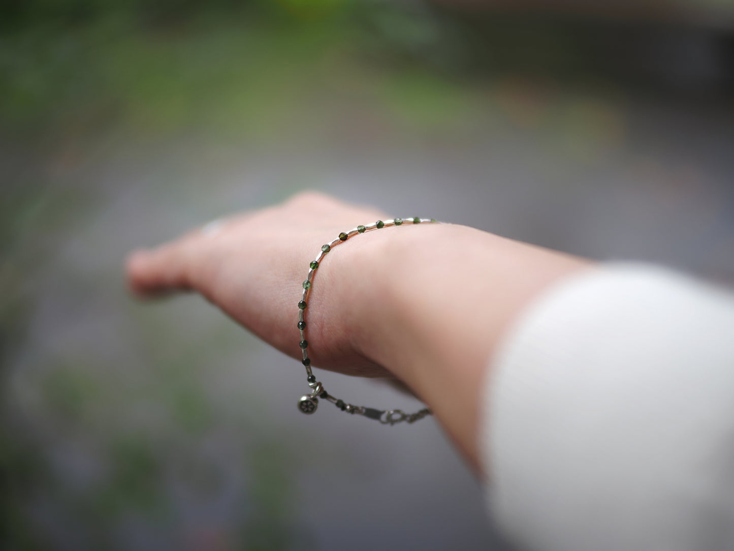 -Green tourmaline・Silver- bracelet