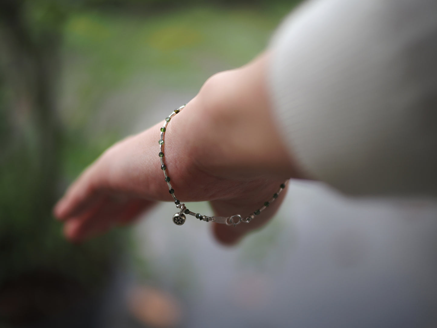 -Green tourmaline・Silver- bracelet