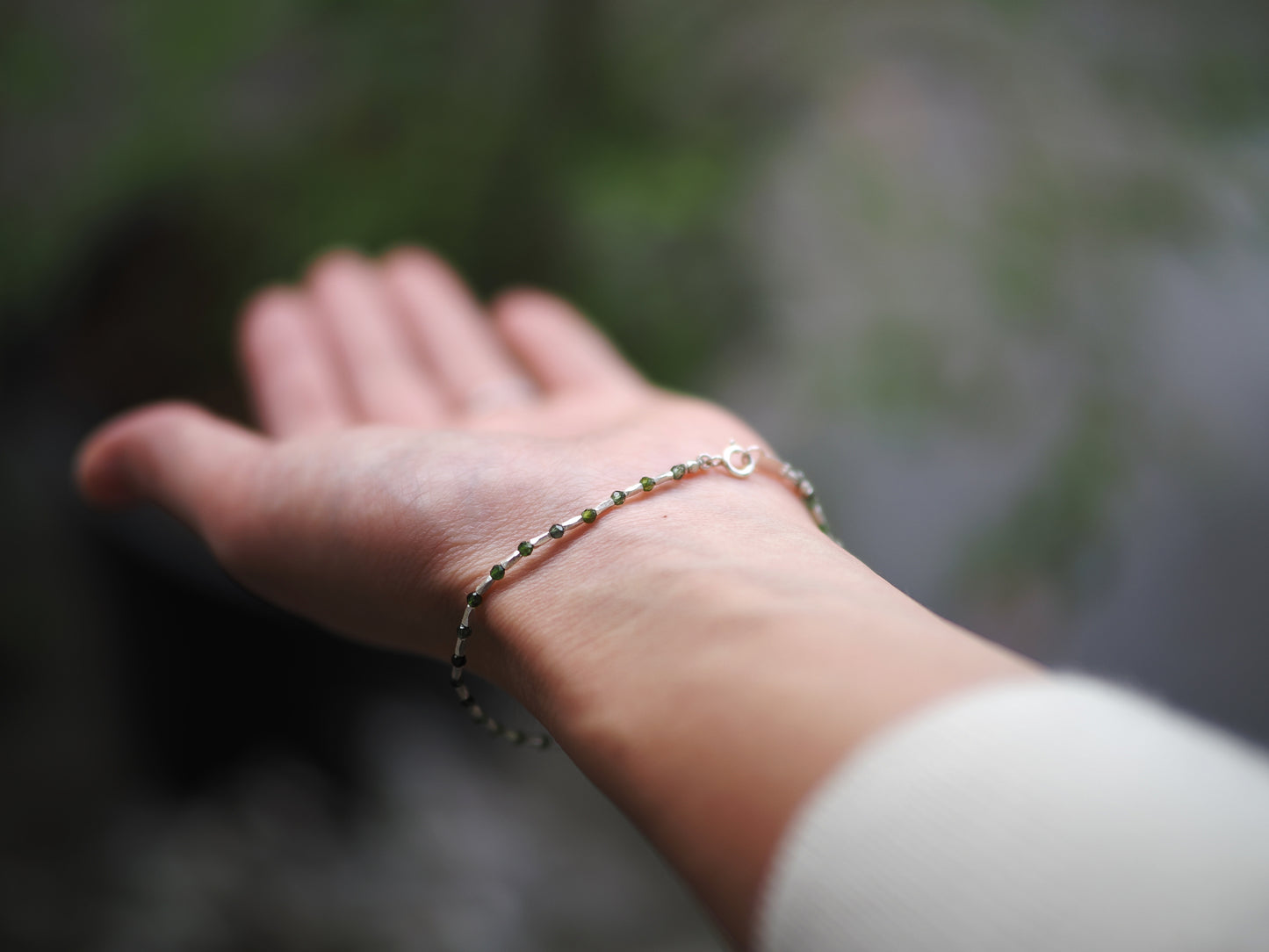 -Green tourmaline・Silver- bracelet